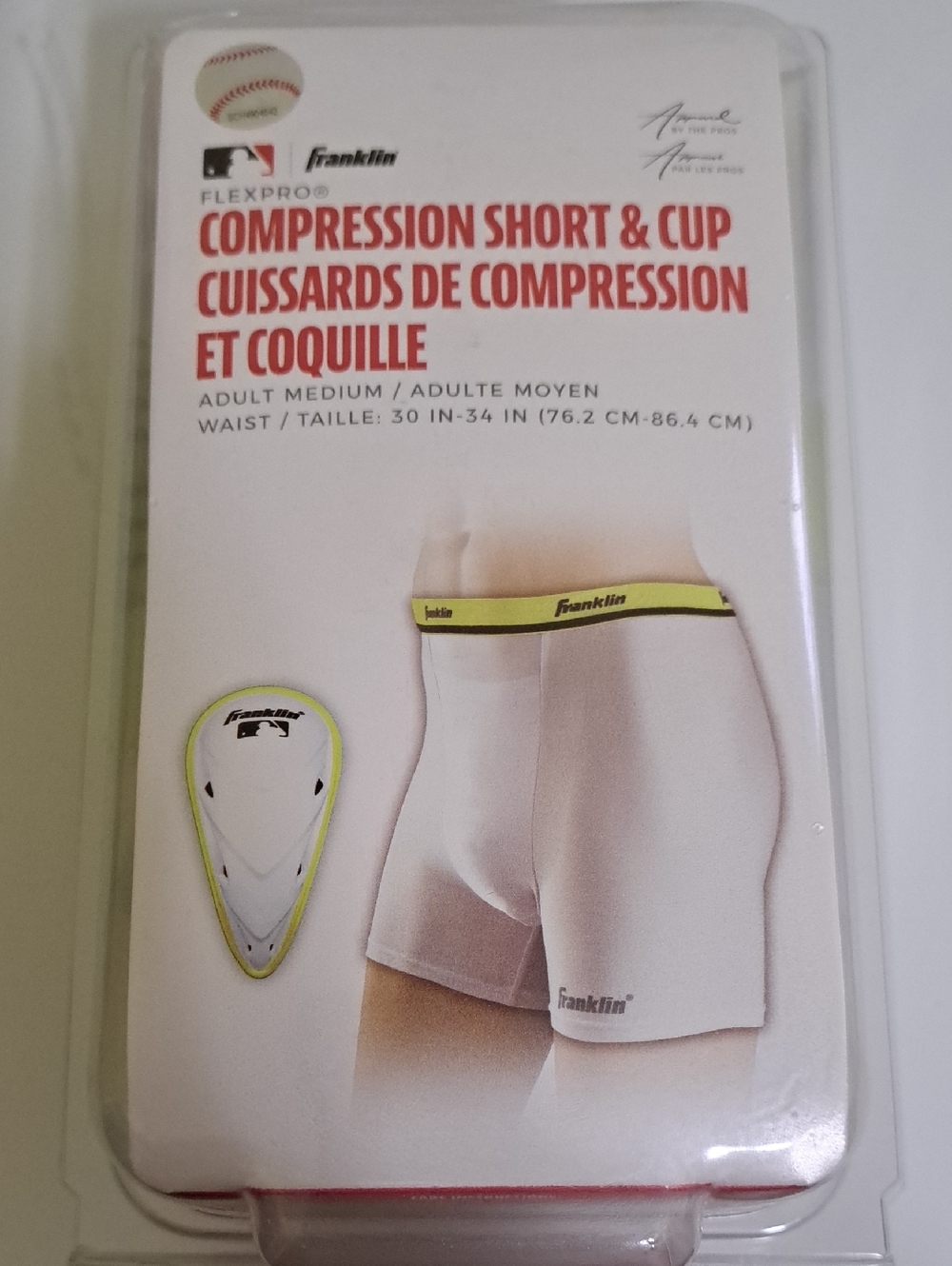 Franklin Men’s Compression Boxer Brief with Yellow-Trim Waistband - White